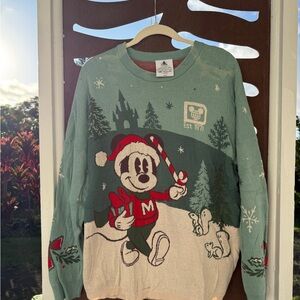 Disney Men's Festive Green Sweater